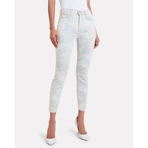 Revolve L'AGENCE Margot High-Rise Skinny Tie Dye Jeans Abyss Blue Size 25